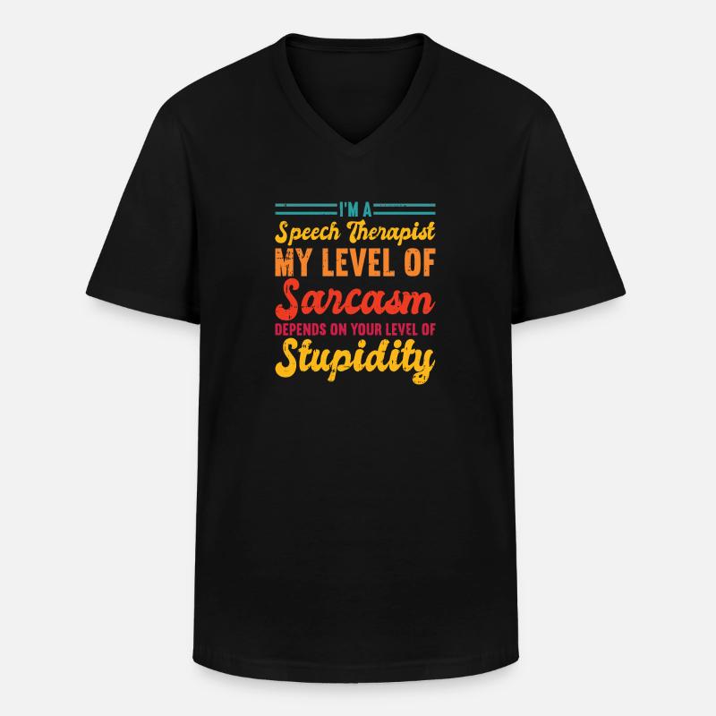 Sprachtherapeut Logopäde Geschenk - Männer-T-Shirt mit V-Ausschnitt - Schwarz