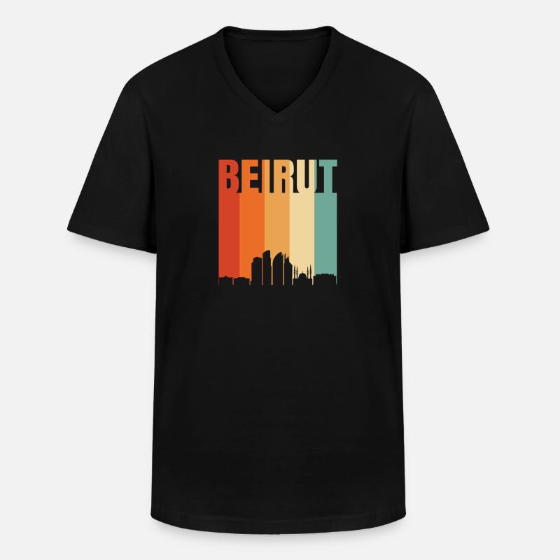 Beirut - Männer-T-Shirt mit V-Ausschnitt - Schwarz