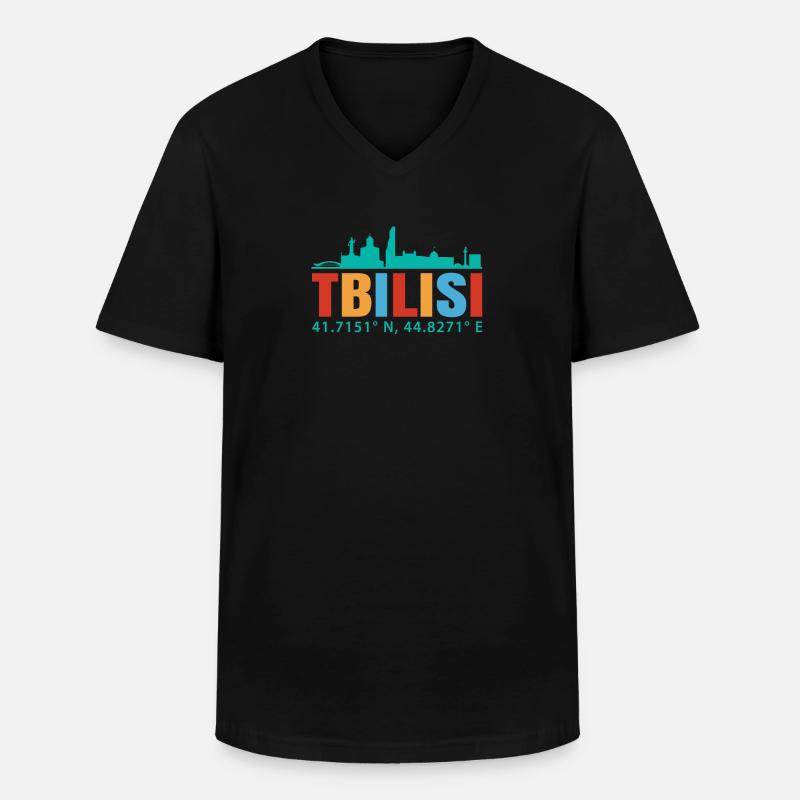 Tiflis - Männer-T-Shirt mit V-Ausschnitt - Schwarz