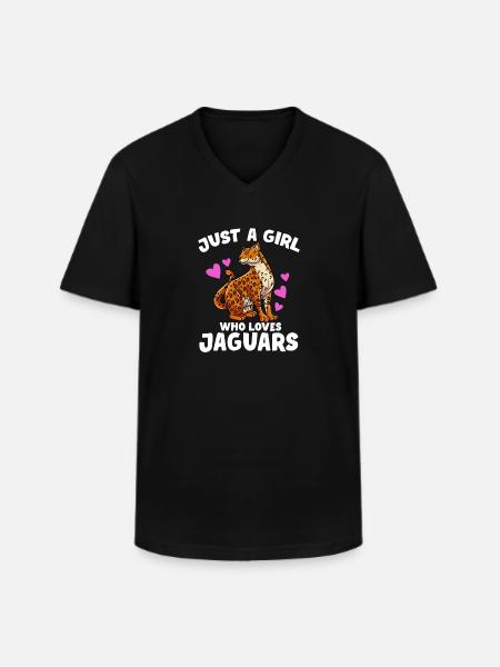 Jaguar Geschenkidee - Männer-T-Shirt mit V-Ausschnitt - Schwarz