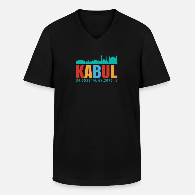Kabul - Männer-T-Shirt mit V-Ausschnitt - Schwarz