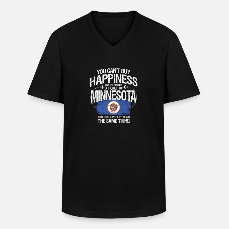 Minnesota - Männer-T-Shirt mit V-Ausschnitt - Schwarz