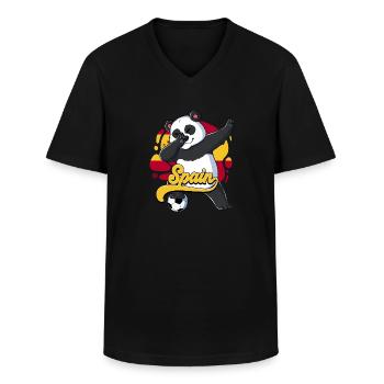 Spanien Fußball - Männer-T-Shirt mit V-Ausschnitt - Schwarz - Vorne - AI Model Male 178 dark (178cm)