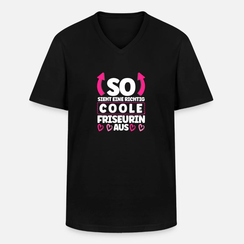 Friseurin - Männer-T-Shirt mit V-Ausschnitt - Schwarz