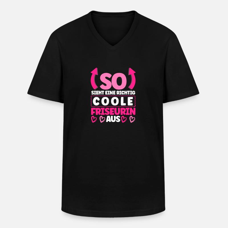 Friseurin - Männer-T-Shirt mit V-Ausschnitt - Schwarz