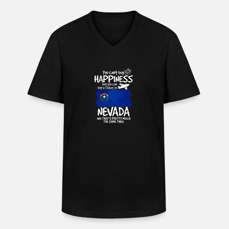 Nevada - Männer-T-Shirt mit V-Ausschnitt - Schwarz