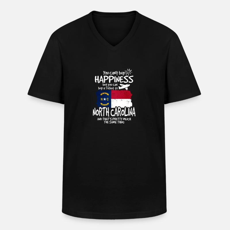 North Carolina - Männer-T-Shirt mit V-Ausschnitt - Schwarz