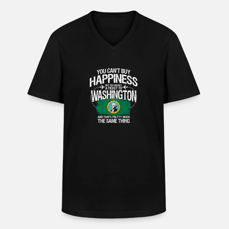 Washington - Männer-T-Shirt mit V-Ausschnitt - Schwarz