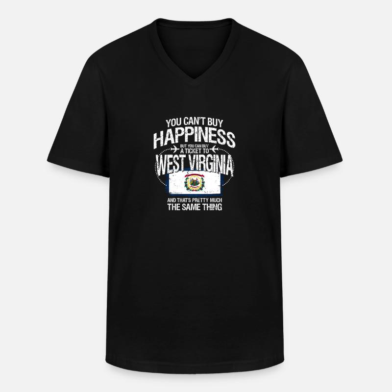 West Virginia - Männer-T-Shirt mit V-Ausschnitt - Schwarz