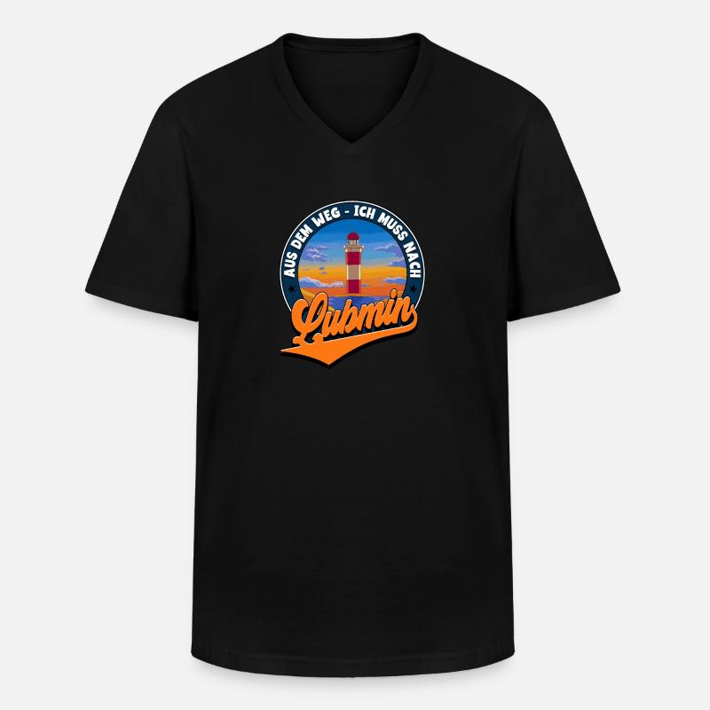 Lubmin - Männer-T-Shirt mit V-Ausschnitt - Schwarz