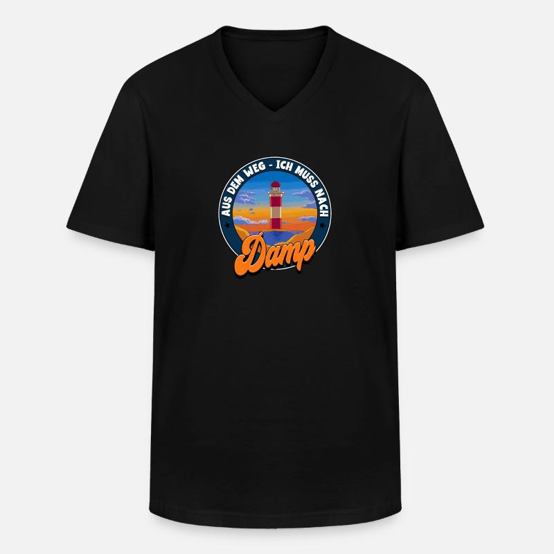 Damp - Männer-T-Shirt mit V-Ausschnitt - Schwarz