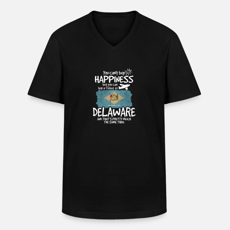 Delaware - Männer-T-Shirt mit V-Ausschnitt - Schwarz