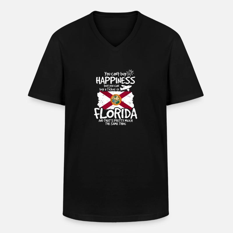 Florida - Männer-T-Shirt mit V-Ausschnitt - Schwarz