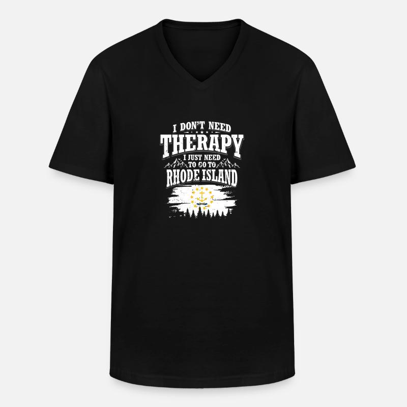 Rhode Island - Männer-T-Shirt mit V-Ausschnitt - Schwarz