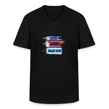 Letztes sauberes Maler - Männer-T-Shirt mit V-Ausschnitt - Schwarz - Vorne - AI Model Male 178 dark (178cm)