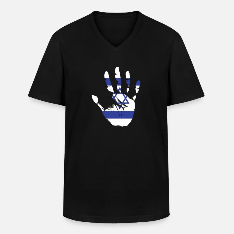 Israel - Männer-T-Shirt mit V-Ausschnitt - Schwarz