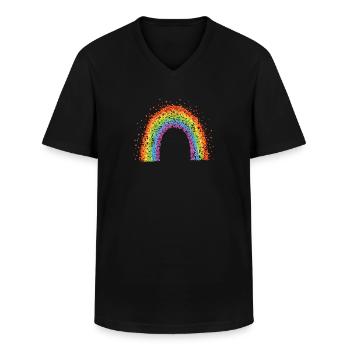 Regenbogen Regenbogenfahne Konfetti Karneval - Männer-T-Shirt mit V-Ausschnitt - Schwarz - Vorne - AI Model Male 178 dark (178cm)