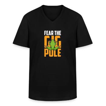 Peur Les grenouilles de la perche attrapent les chasseurs de grenouilles - T-shirt col V Homme - noir - Devant - AI Model Male 178 dark (178cm)