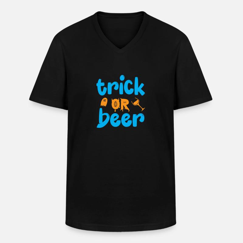 Trick oder Bier - Halloween-Humor - Männer-T-Shirt mit V-Ausschnitt - Schwarz