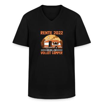Rente 2022 Renteneintritt Camping Camper - Männer-T-Shirt mit V-Ausschnitt - Schwarz - Vorne - AI Model Male 178 dark (178cm)
