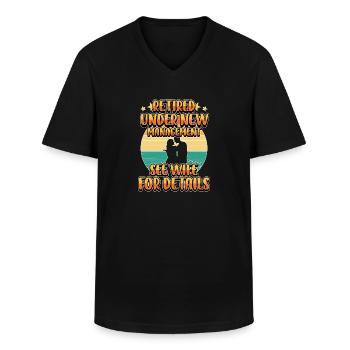Retraite Hommes Papa Départ à la retraite Fête Amateurs d’humour - T-shirt col V Homme - noir - Devant - AI Model Male 178 dark (178cm)