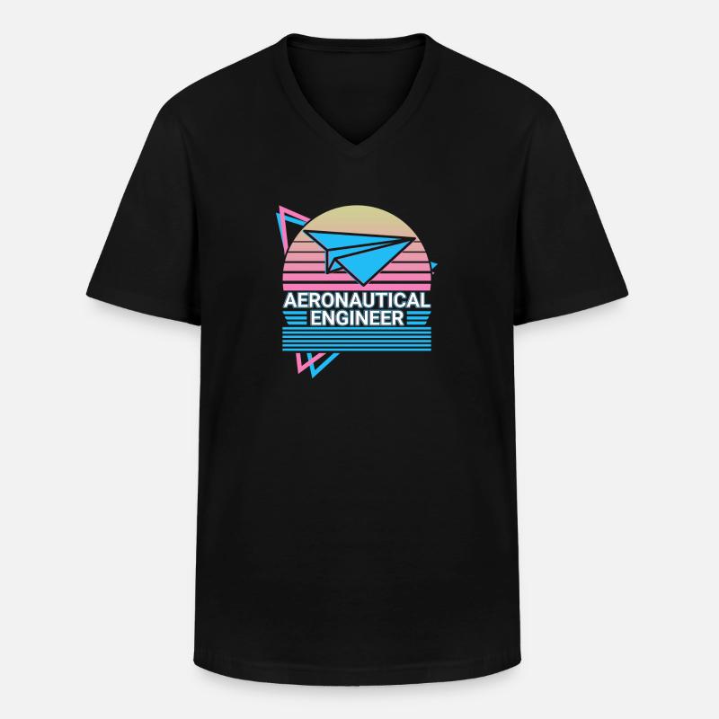 Ingenieur für Luftfahrttechnik Luftfahrttechnik - Männer-T-Shirt mit V-Ausschnitt - Schwarz