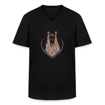 Cologne Cathedral Cologne Kölle Colonia Carnival - Men's V-Neck T-Shirt - black - Front - AI Model Male 178 dark (178cm)