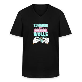 Häkeln - Männer-T-Shirt mit V-Ausschnitt - Schwarz - Vorne - AI Model Male 178 dark (178cm)