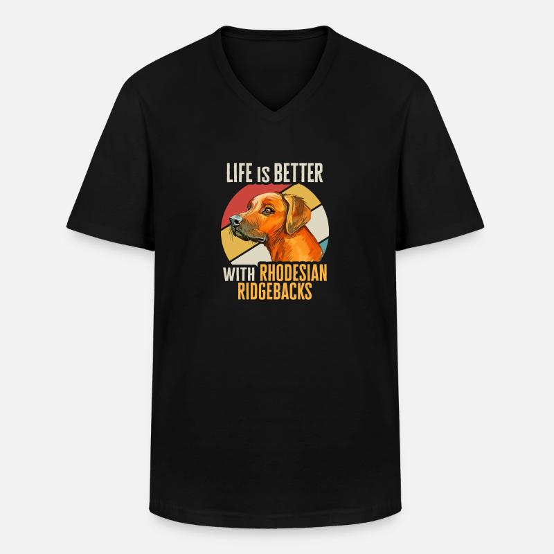 Rhodesian Ridgeback Hund - Männer-T-Shirt mit V-Ausschnitt - Schwarz