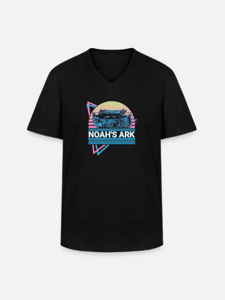 Noah's Ark Christianity Christianity Retro - Men's V-Neck T-Shirt - black
