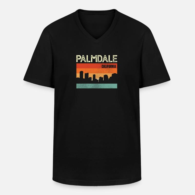 Palmdale - Männer-T-Shirt mit V-Ausschnitt - Schwarz