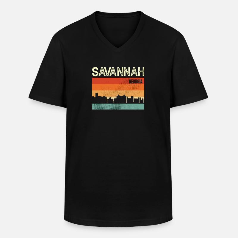 Savanne - Männer-T-Shirt mit V-Ausschnitt - Schwarz