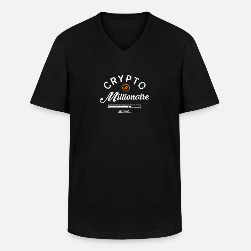 Crypto Millionaire Loading - Männer-T-Shirt mit V-Ausschnitt - Schwarz