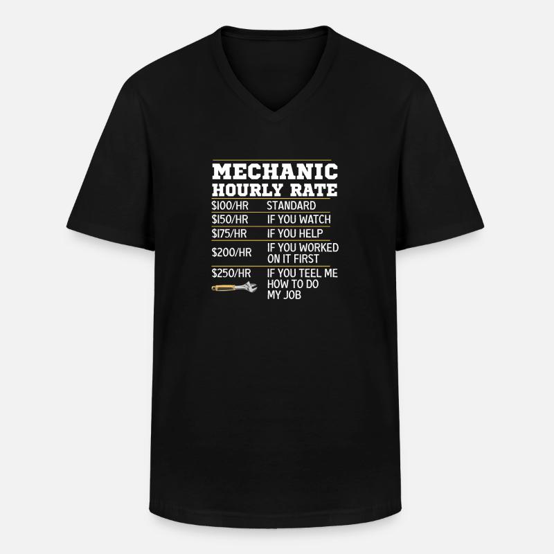 Mechanical Ignition - Work Engineer - Men's V-Neck T-Shirt - black