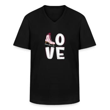 Eislaufen - Männer-T-Shirt mit V-Ausschnitt - Schwarz - Vorne - AI Model Male 178 dark (178cm)