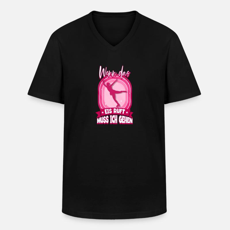 Eislaufen - Männer-T-Shirt mit V-Ausschnitt - Schwarz