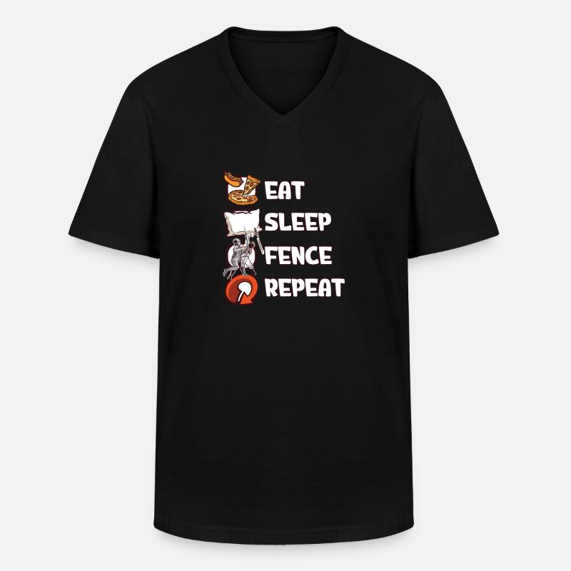 Fechten - Männer-T-Shirt mit V-Ausschnitt - Schwarz