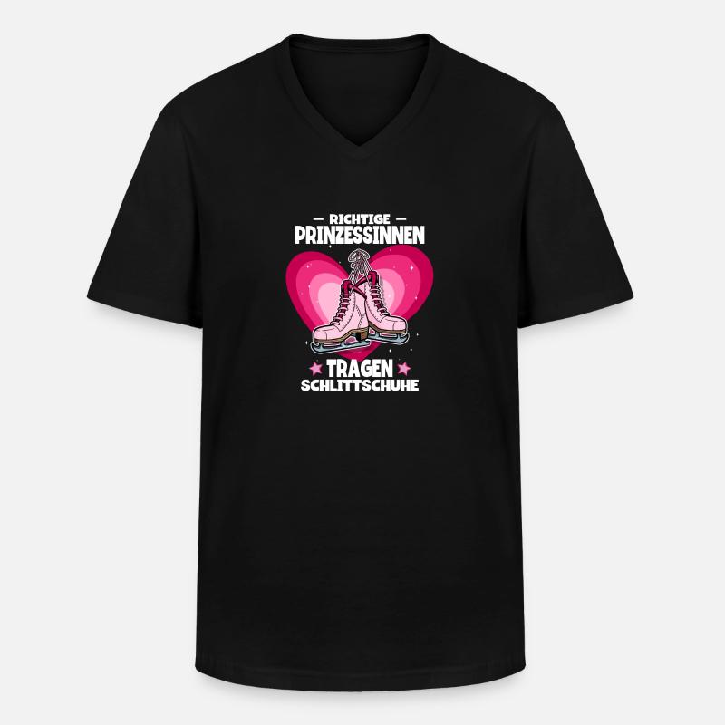 Eislaufen - Männer-T-Shirt mit V-Ausschnitt - Schwarz