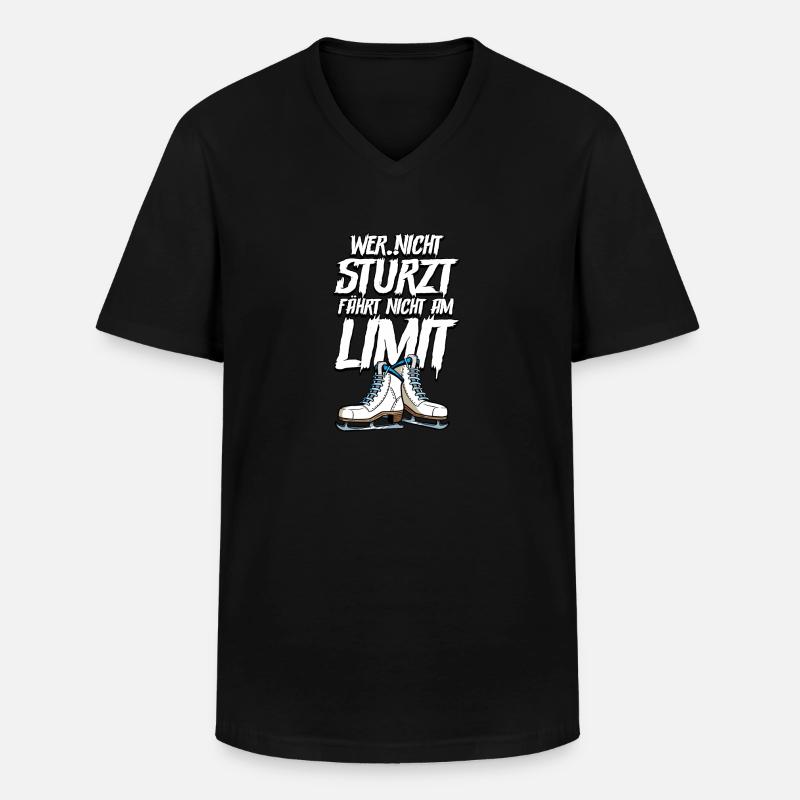 Eislaufen - Männer-T-Shirt mit V-Ausschnitt - Schwarz