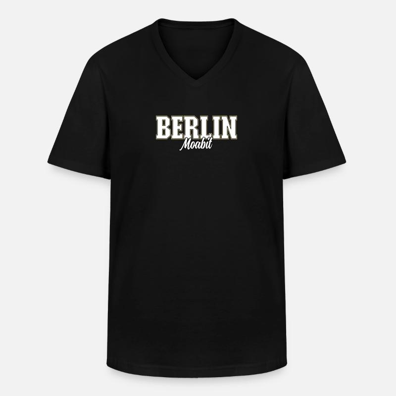 Berlin Moabit - Männer-T-Shirt mit V-Ausschnitt - Schwarz