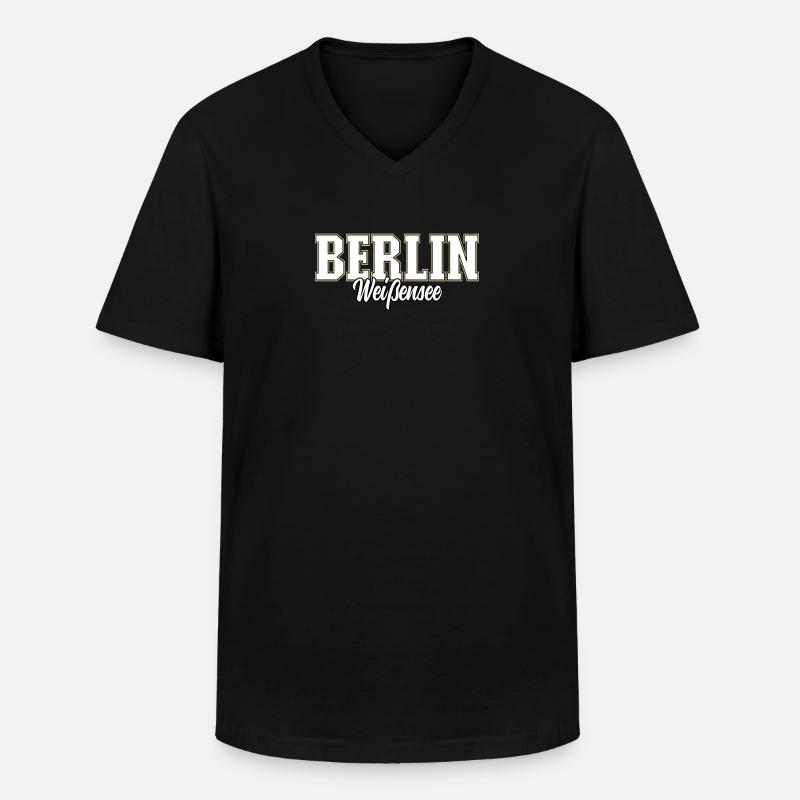 Berlin Weißensee - Männer-T-Shirt mit V-Ausschnitt - Schwarz