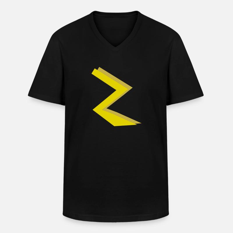 ZickZack4 - Männer-T-Shirt mit V-Ausschnitt - Schwarz