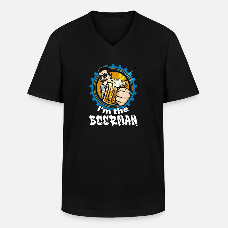 Ich bin der BIER MANN - Männer-T-Shirt mit V-Ausschnitt - Schwarz