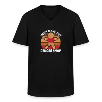Lebkuchenmännchen Keks Ginga Mach den Lebkuchen - Männer-T-Shirt mit V-Ausschnitt - Schwarz - Vorne - AI Model Male 178 dark (178cm)