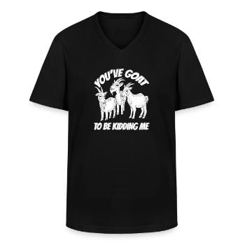 Bauernhof Ziegenzüchter Lustiges Wortspiel Milchzi - Männer-T-Shirt mit V-Ausschnitt - Schwarz - Vorne - AI Model Male 178 dark (178cm)