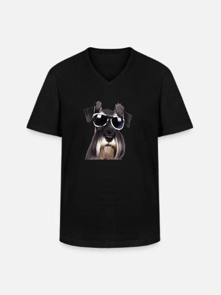 Miniature Schnauzer - Men's V-Neck T-Shirt - black