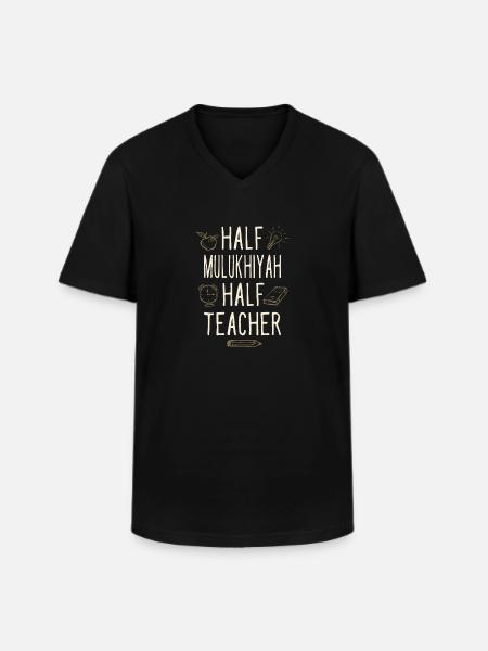 Moitié Mulukhiyah Moitié Professeur drôle - T-shirt col V Homme - noir