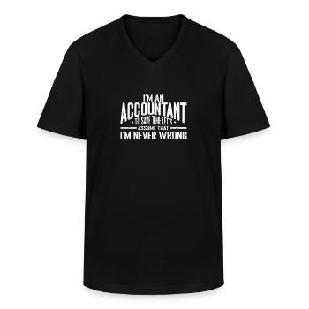 Lustige Buchhalter Sprüche Finanzamt Steuern - Männer-T-Shirt mit V-Ausschnitt - Schwarz - Vorne - AI Model Male 178 dark (178cm)