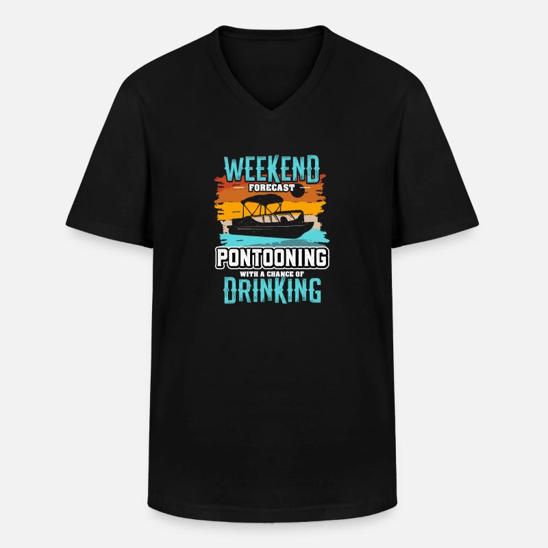 Pontoon Boot - Männer-T-Shirt mit V-Ausschnitt - Schwarz