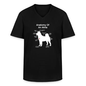 Amerikanischer Akita Inu - Männer-T-Shirt mit V-Ausschnitt - Schwarz - Vorne - AI Model Male 178 dark (178cm)